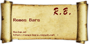 Remes Bars névjegykártya